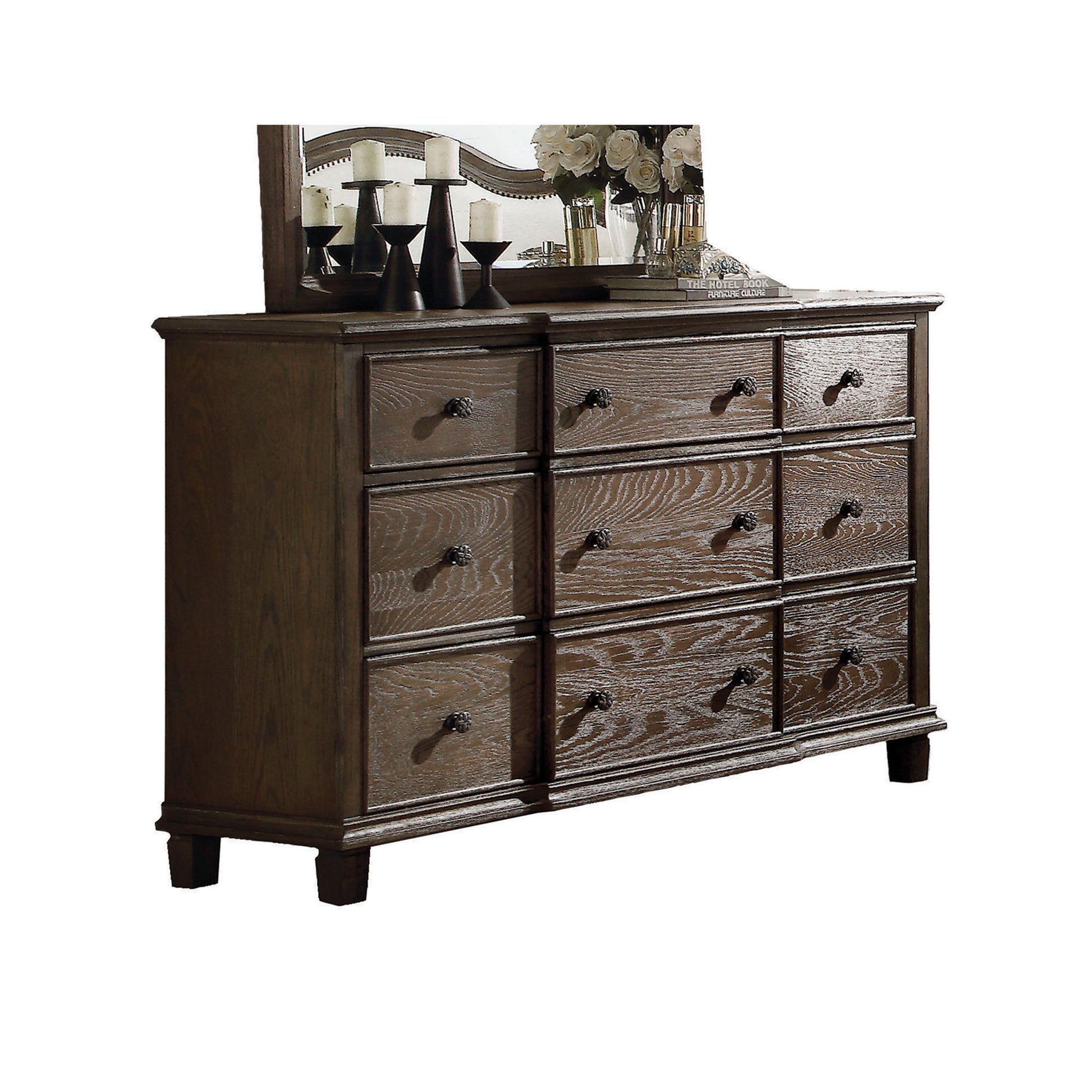 Baudouin Weathered Oak Dresser - ATL FURNITURE