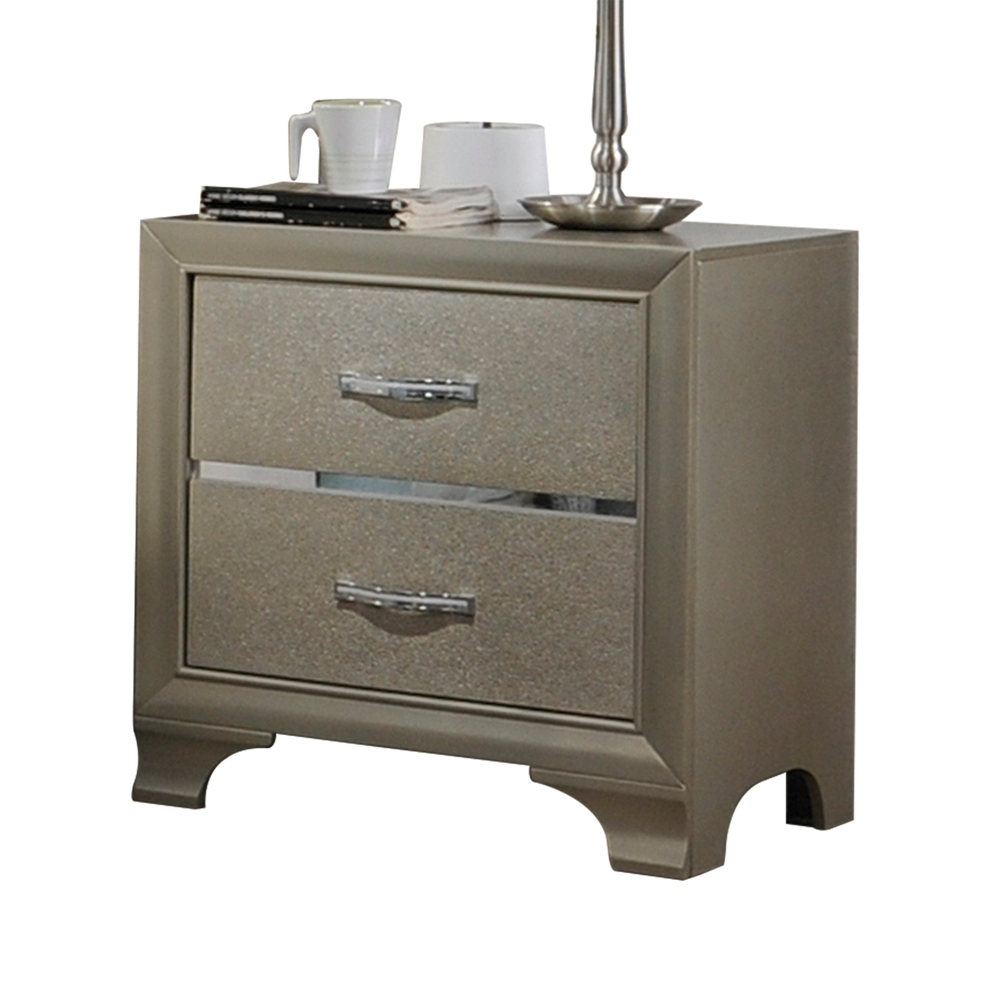 Carine Champagne Nightstand - ATL FURNITURE