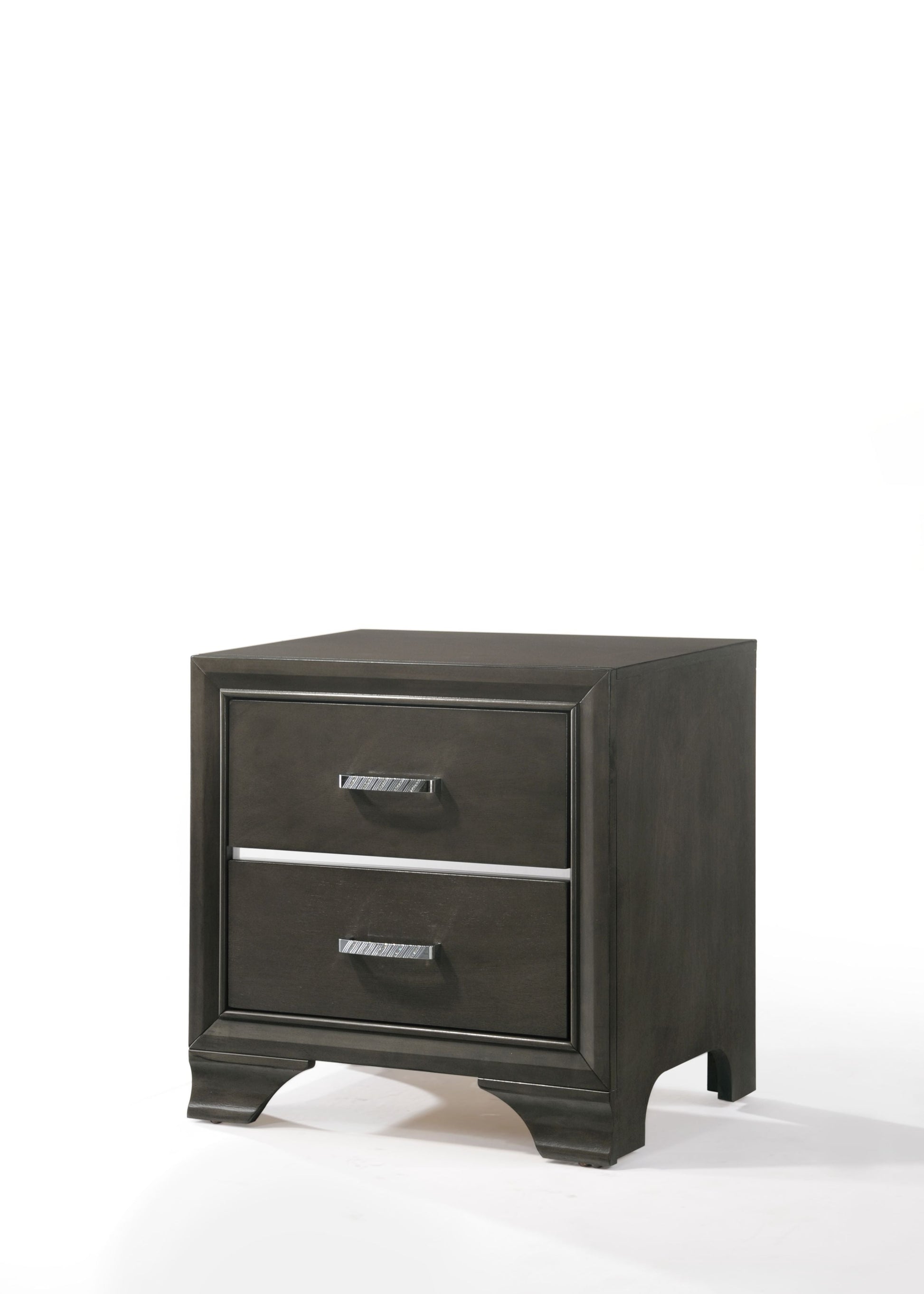 Carine II Gray Nightstand - ATL FURNITURE