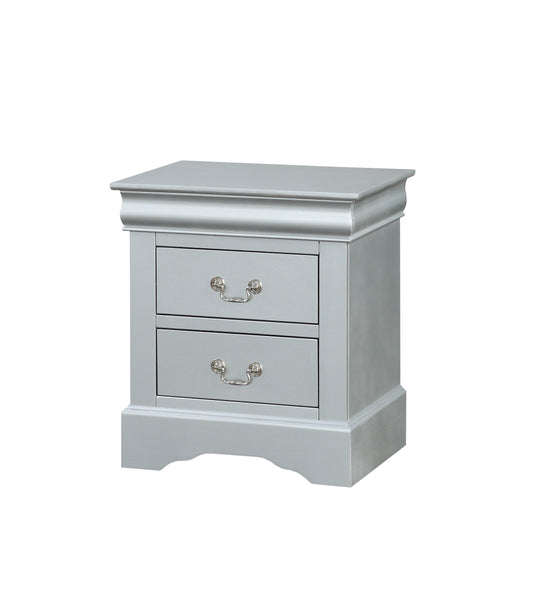 Louis Philippe III Platinum Nightstand - ATL FURNITURE