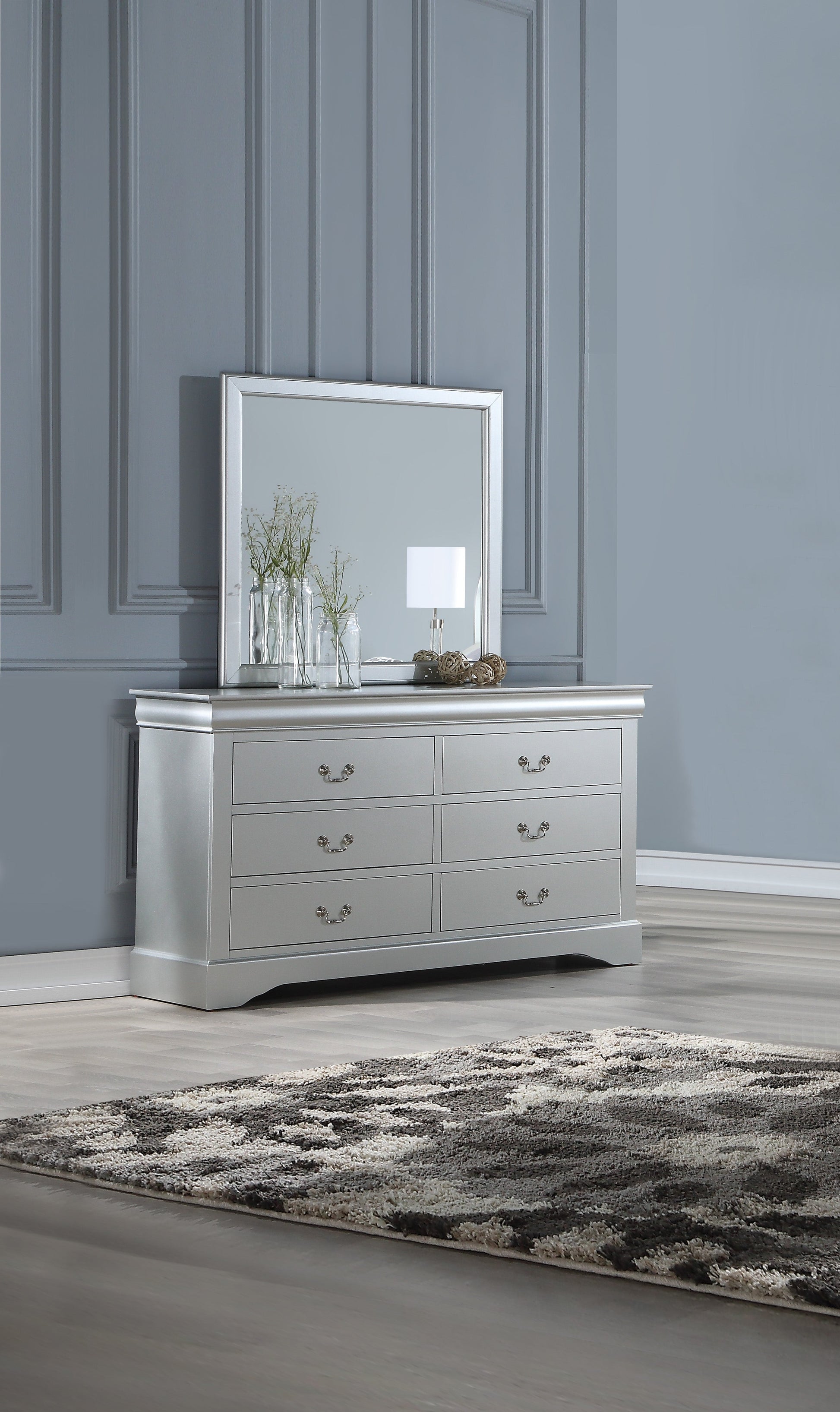 Louis Philippe III Platinum Dresser - ATL FURNITURE