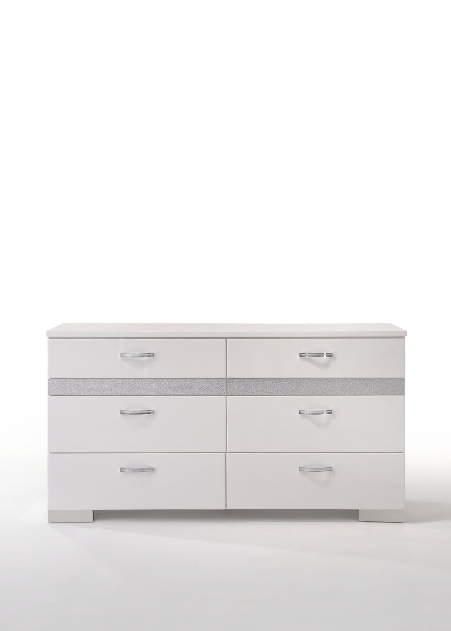 Naima II White High Gloss Dresser - ATL FURNITURE