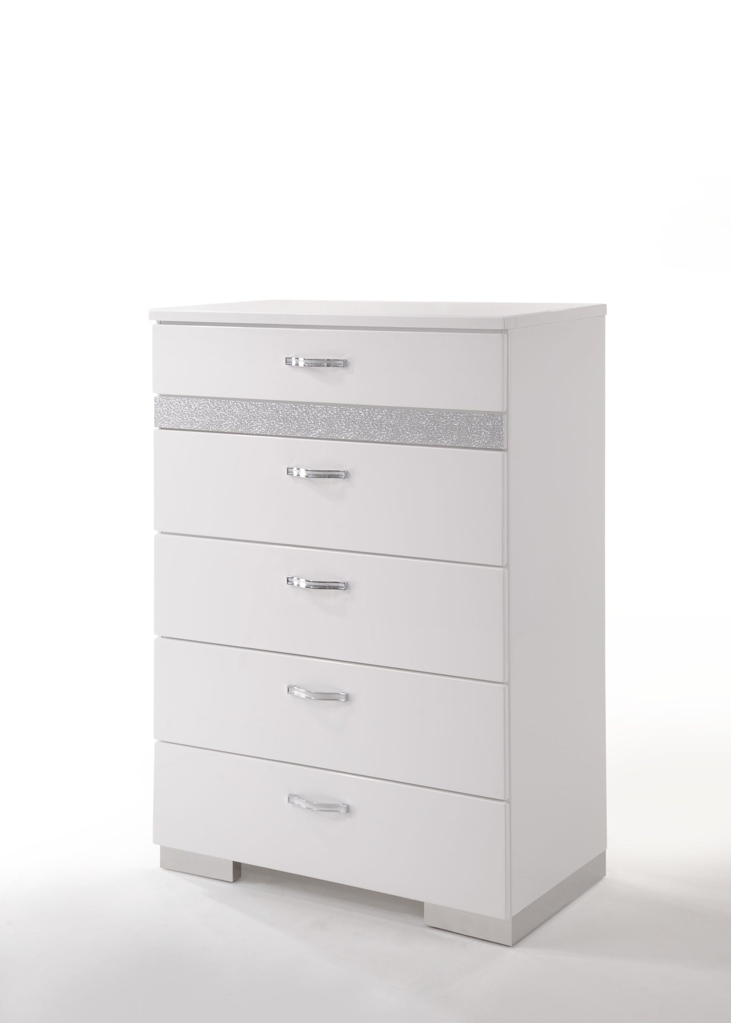 Naima II White High Gloss Chest - ATL FURNITURE