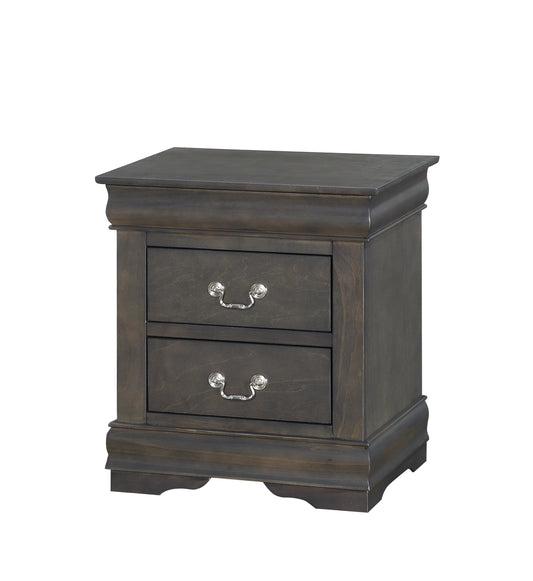 Louis Philippe Dark Gray Nightstand - ATL FURNITURE