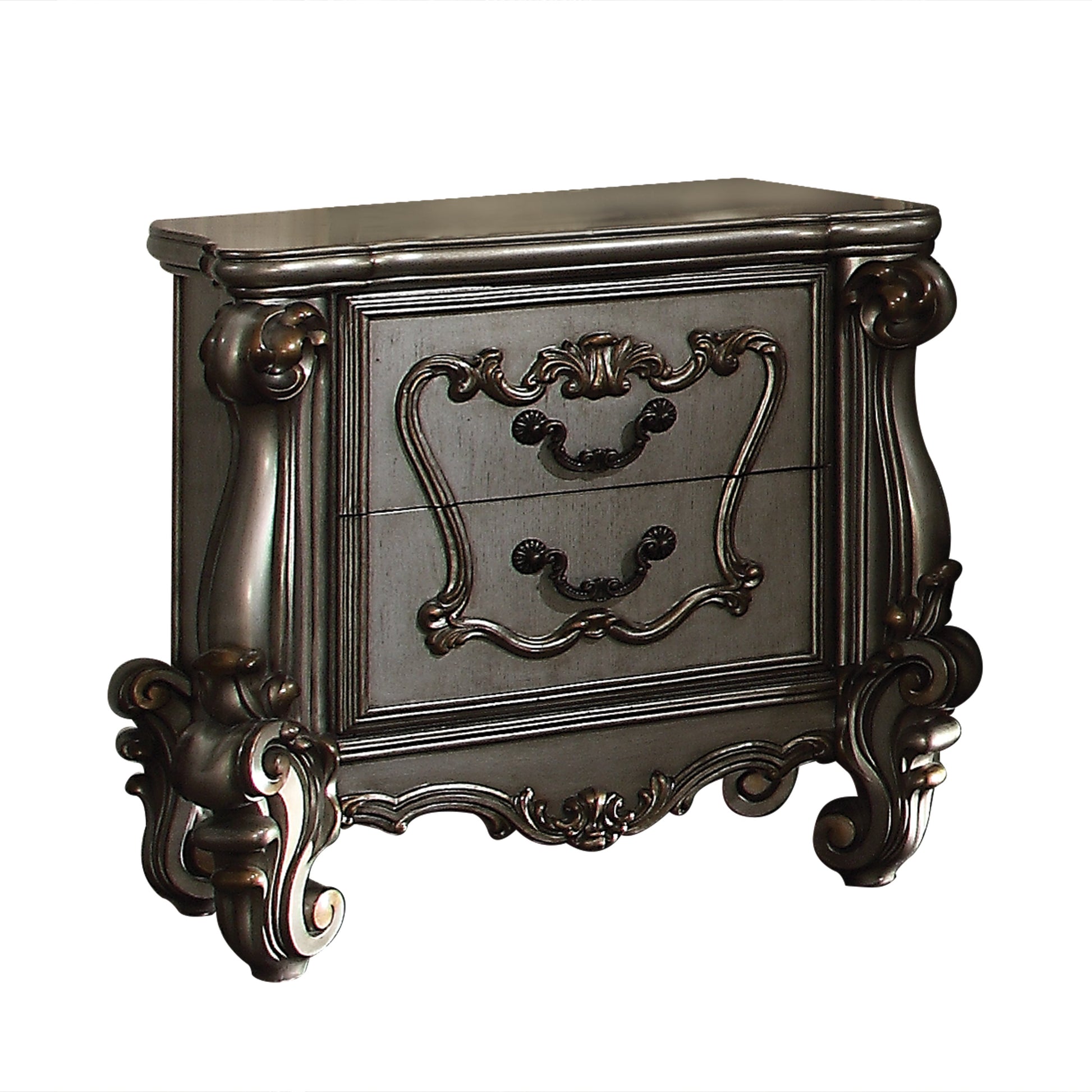 Versailles Antique Platinum Nightstand - ATL FURNITURE