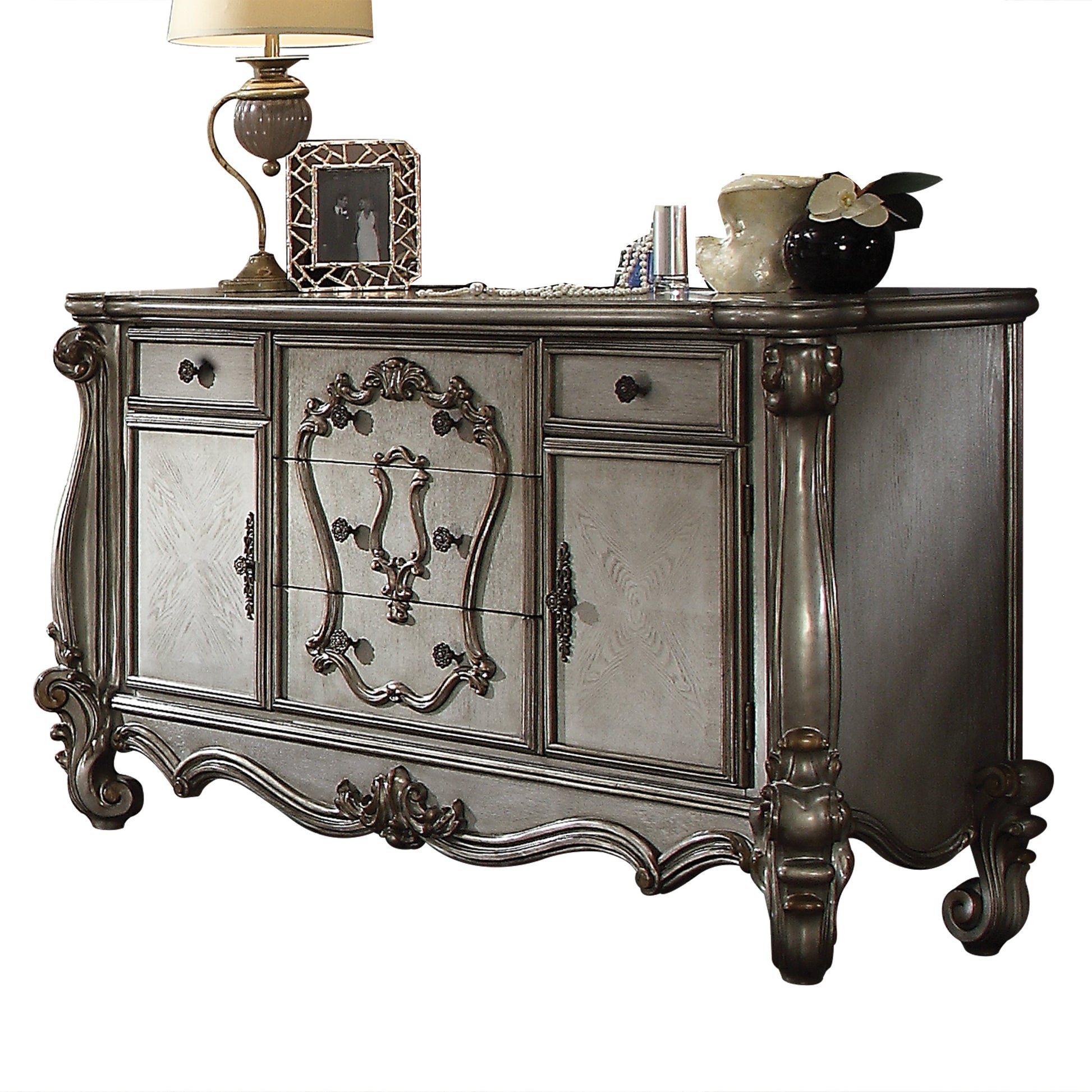 Versailles Antique Platinum Dresser - ATL FURNITURE