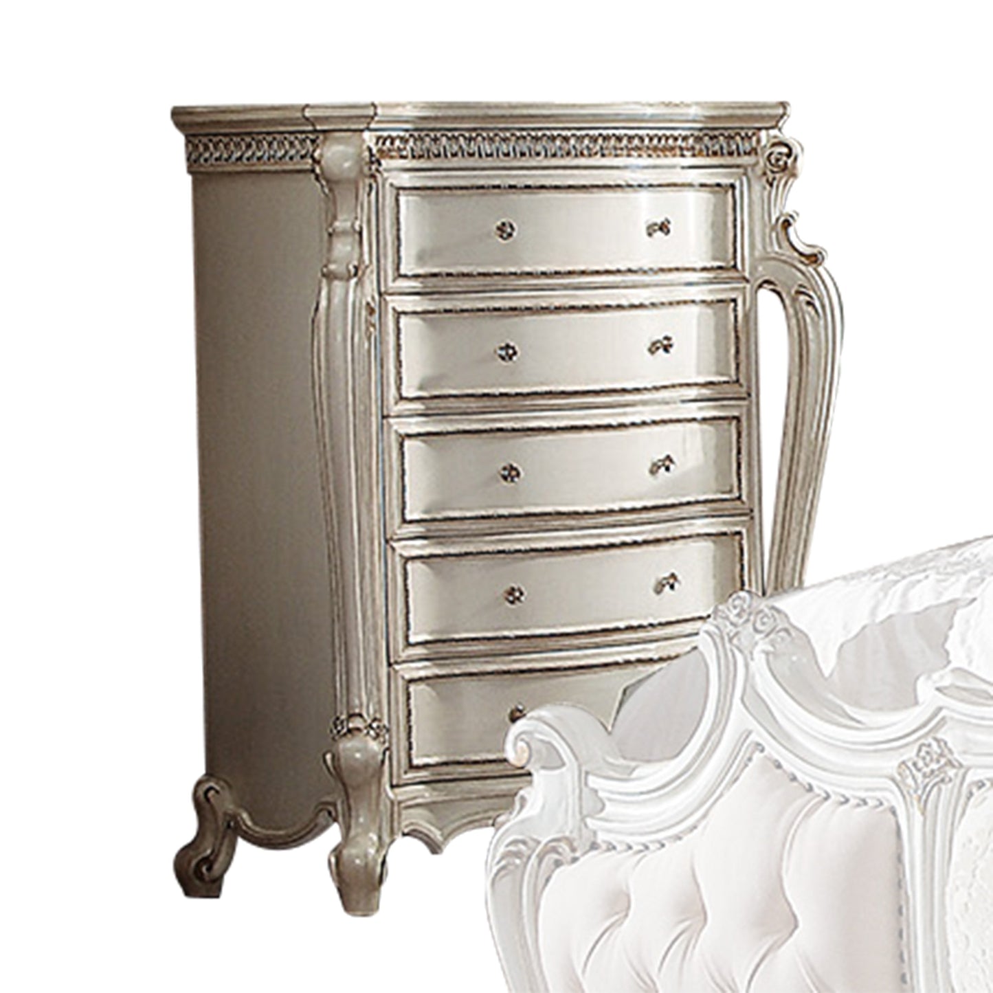 Picardy Antique Pearl Chest - ATL FURNITURE