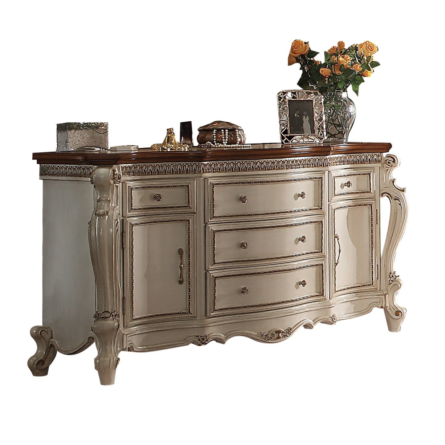 Picardy Antique Pearl & Cherry Oak Dresser - ATL FURNITURE