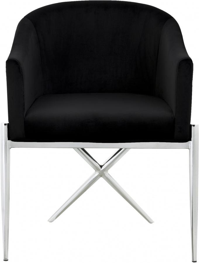 Meridian Furniture - Xavier Velvet Dining Chair Set Of 2 In Black - 762Black-C - ATL FURNITURE