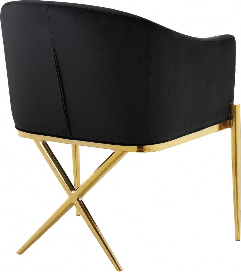 Meridian Furniture - Xavier Velvet Dining Chair Set Of 2 In Black - 763Black-C - ATL FURNITURE