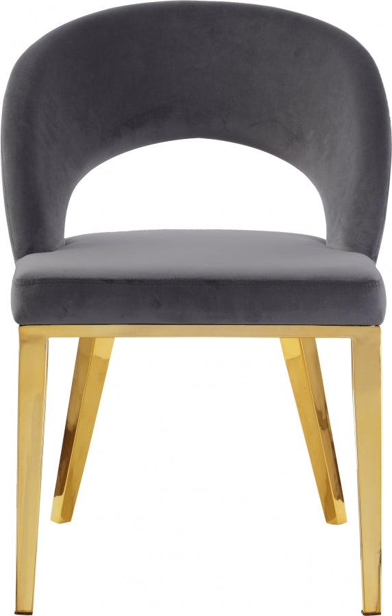 Meridian Furniture - Roberto Velvet Dining Chair Set Of 2 In Grey - 765Grey-C - ATL FURNITURE