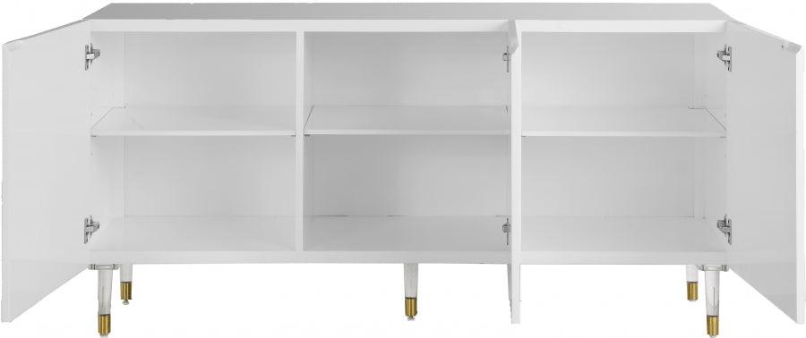 Meridian Furniture - Starburst Sideboard-Buffet In White Lacquer - 316 - ATL FURNITURE