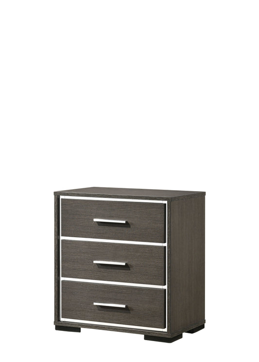 Escher Gray Oak Nightstand w/USB Dock - ATL FURNITURE