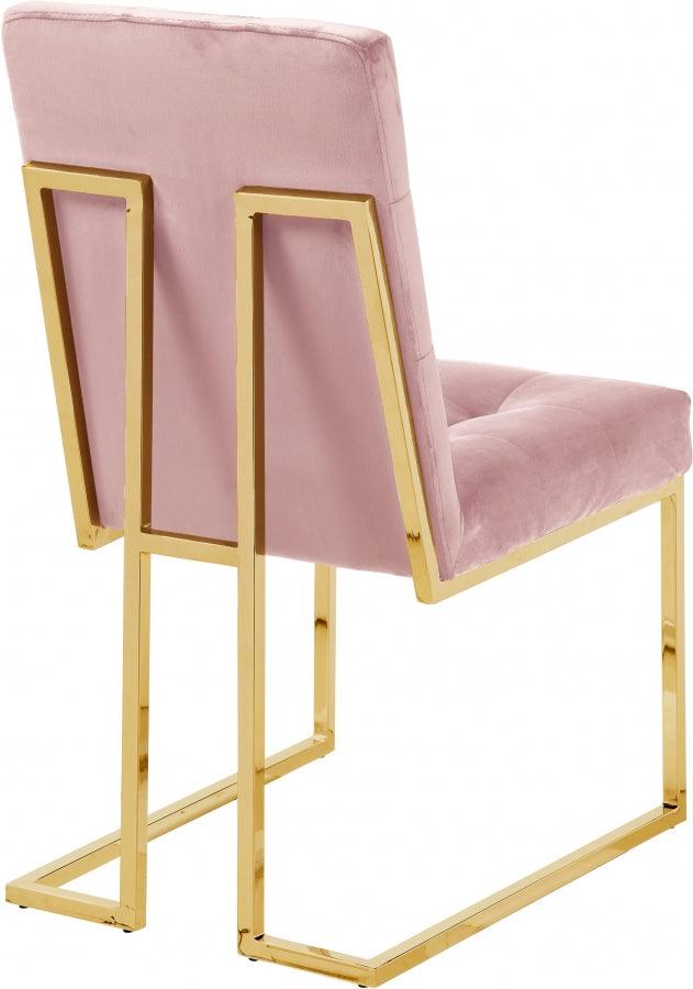 Meridian Furniture - Pierre Velvet Dining Chair In Pink (Set Of 2) - 714Pink-C - ATL FURNITURE