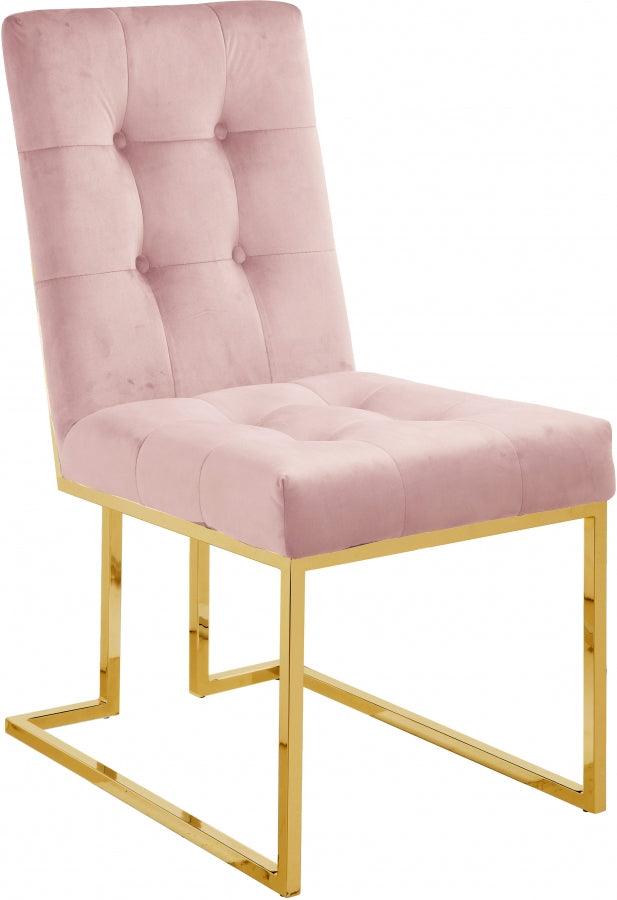 Meridian Furniture - Pierre Velvet Dining Chair In Pink (Set Of 2) - 714Pink-C - ATL FURNITURE