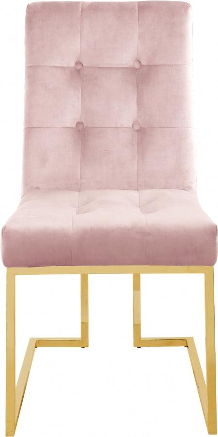 Meridian Furniture - Pierre Velvet Dining Chair In Pink (Set Of 2) - 714Pink-C - ATL FURNITURE