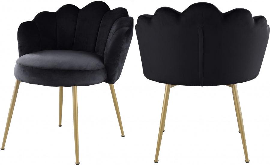 Meridian Furniture - Claire Velvet Dining Chair Set Of 2 In Black - 748Black-C - ATL FURNITURE