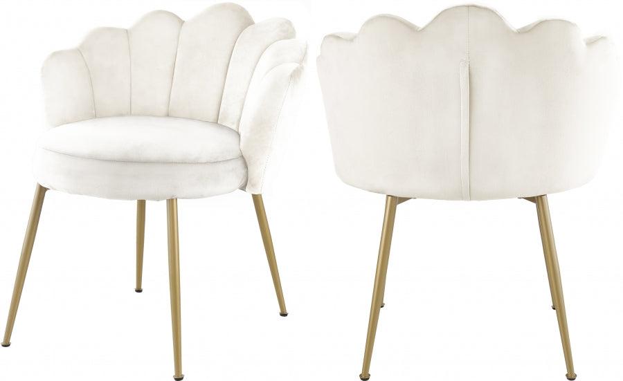 Meridian Furniture - Claire Velvet Dining Chair Set Of 2 In Cream - 748Cream-C - ATL FURNITURE