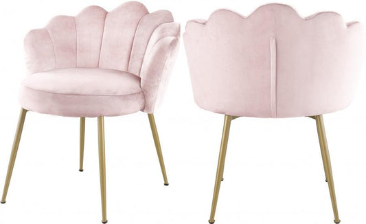 Meridian Furniture - Claire Velvet Dining Chair Set Of 2 In Pink - 748Pink-C - ATL FURNITURE