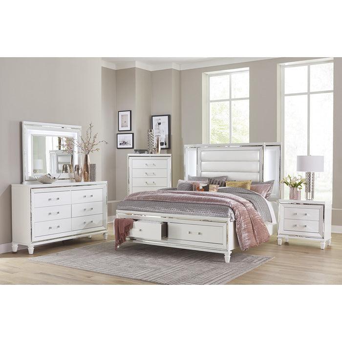 Homelegance - Tamsin Eastern King Platform Bed With Led Lighting And Footboard Storage In White - 1616Wk-1Ek* - ATL FURNITURE