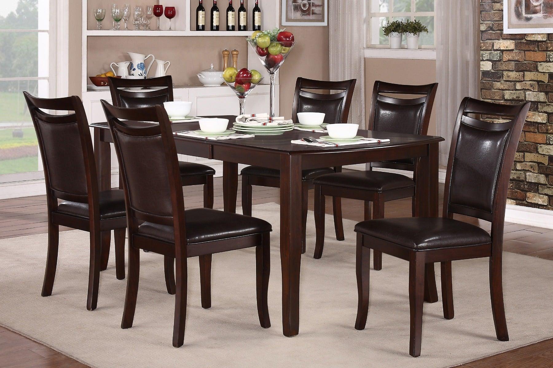 Homelegance - Maeve 7 Piece Dining Room Set In Dark Cherry - 2547-72-7Set - ATL FURNITURE