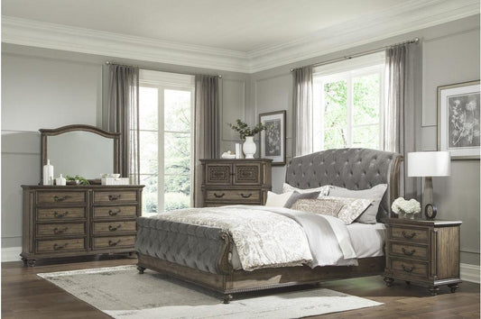 Homelegance - Rachelle 5 Piece Eastern King Bedroom Set In Gray - 1693K-1Ek-5Set - ATL FURNITURE