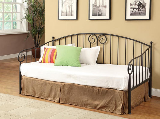 Traditional Black Metal Twin Daybed - ATL FURNITURE