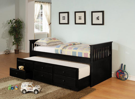 Transitional Black Twin Daybed - ATL FURNITURE