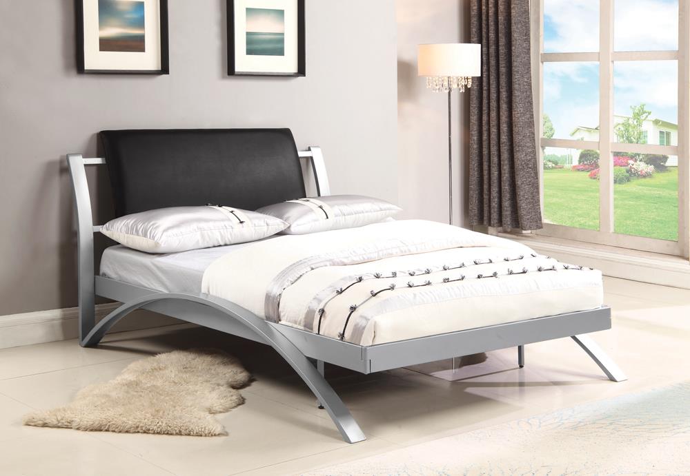 LeClair Contemporary Black and Silver Youth Full Bed - ATL FURNITURE