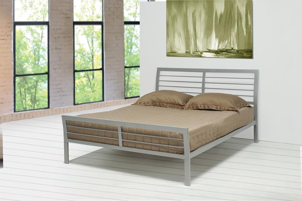 Cooper Contemporary Silver Metal Full Bed - ATL FURNITURE