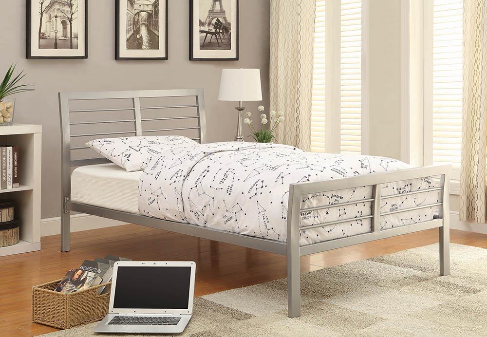 Cooper Contemporary Silver Metal Twin Bed - ATL FURNITURE