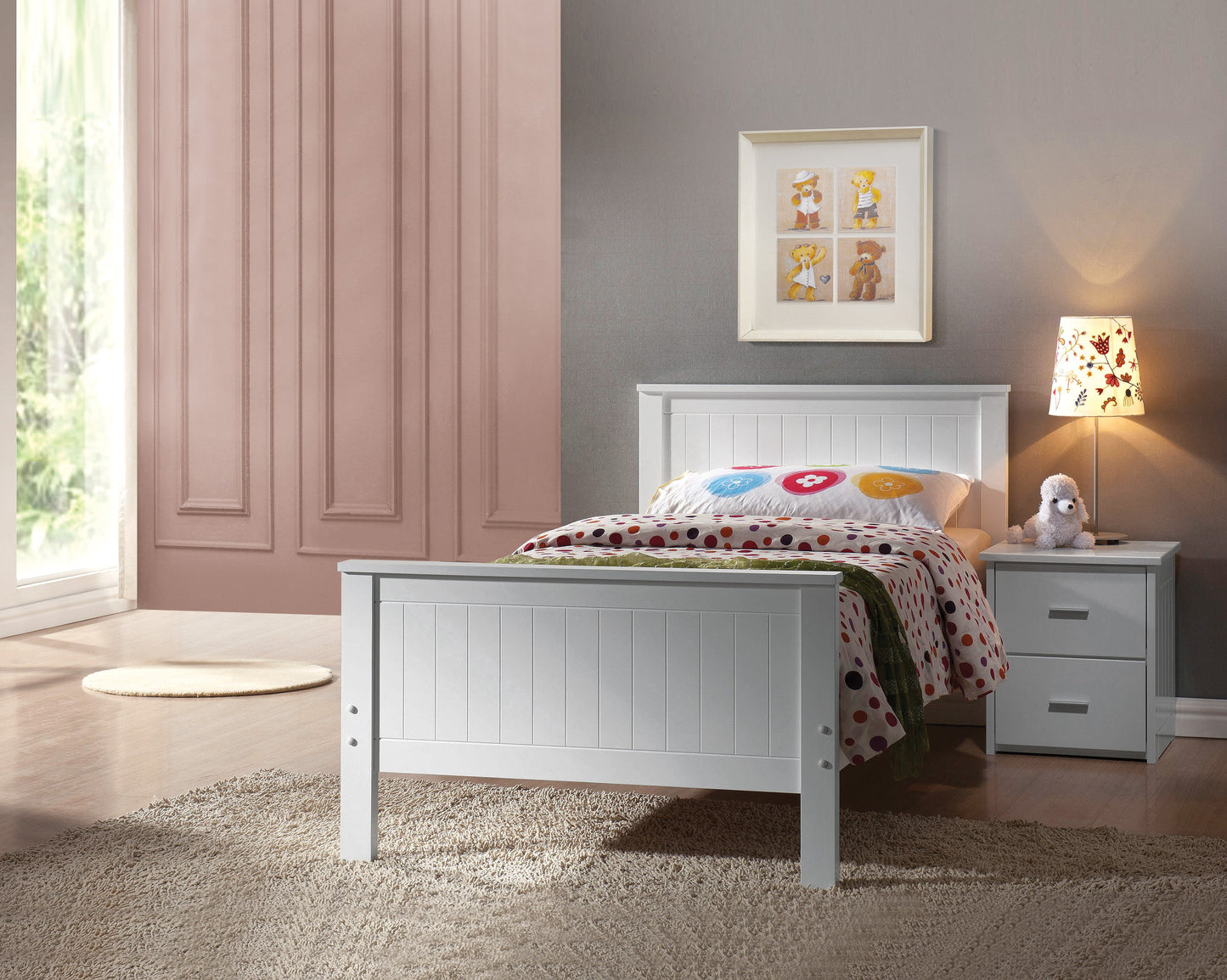 Bungalow White Twin Bed - ATL FURNITURE