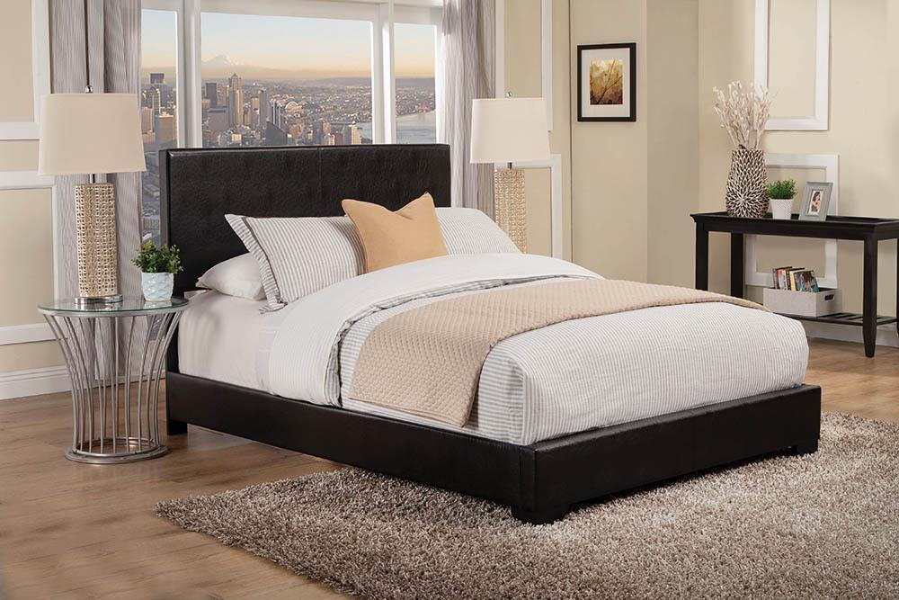 Conner Casual Black Upholstered Full Bed - ATL FURNITURE