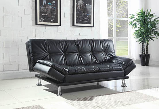 Dilleston Upholstered Tufted Convertible Sofa Bed Black