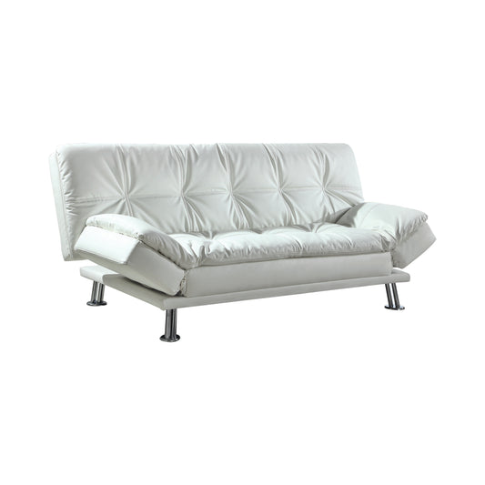 Dilleston Upholstered Tufted Convertible Sofa Bed White