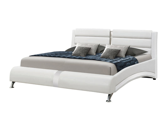 Jeremaine Upholstered Queen Sleigh Bed White