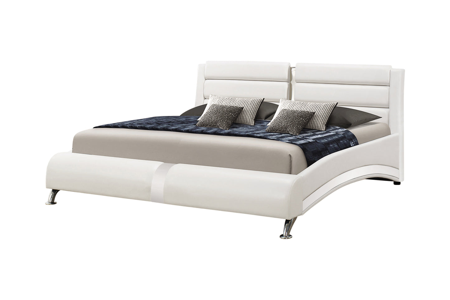 Jeremaine Upholstered Queen Sleigh Bed White