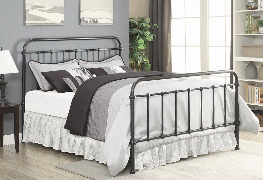 Livingston Transitional Dark Bronze Full Bed - ATL FURNITURE