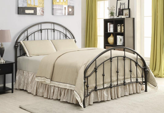 Maywood Transitional Black Metal Eastern King Bed - ATL FURNITURE