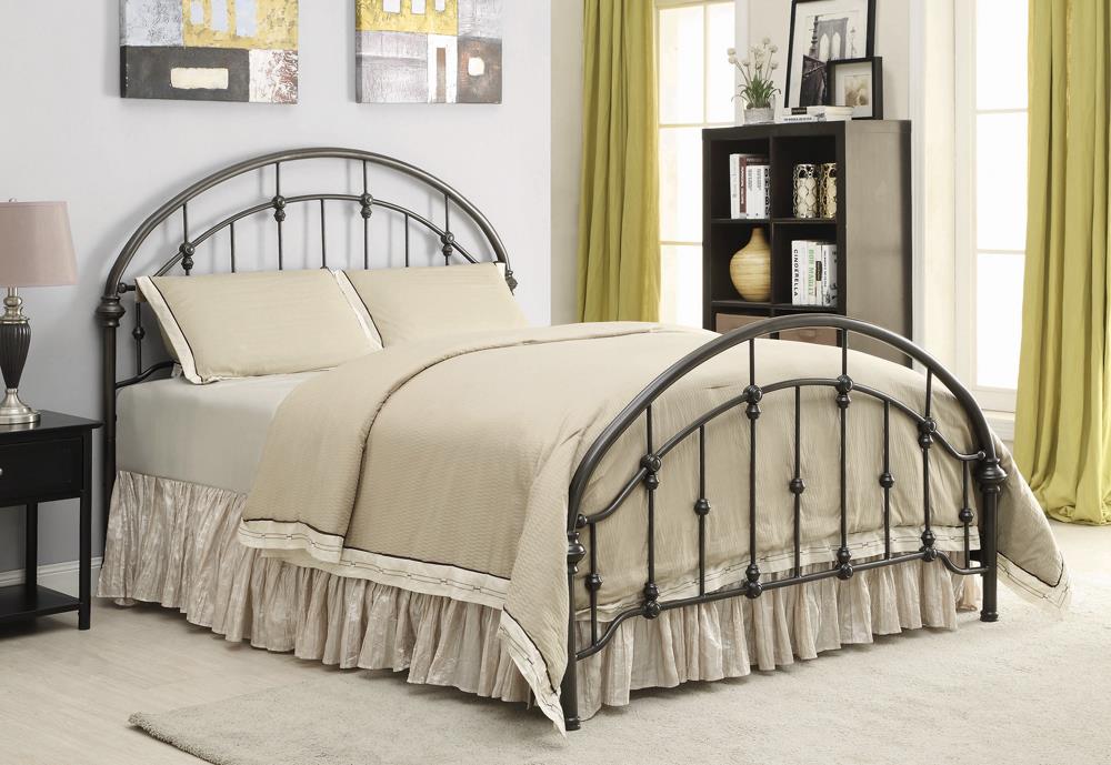 Maywood Transitional Black Metal Queen Bed - ATL FURNITURE