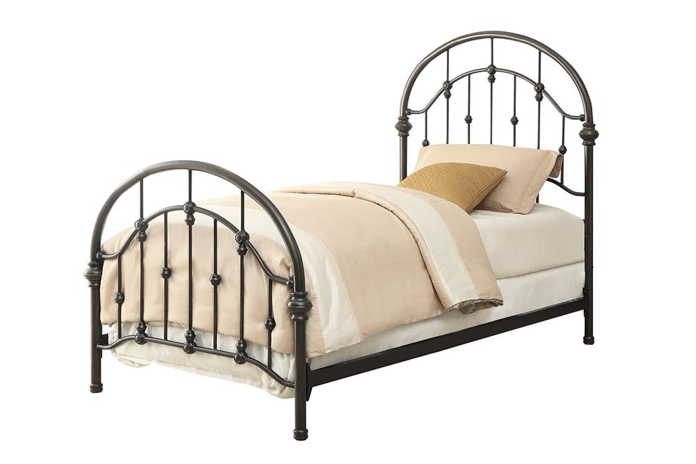 Maywood Transitional Black Metal Twin Bed - ATL FURNITURE