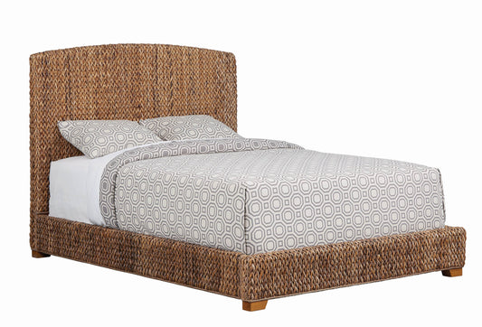Laughton Banana Leaf Queen Panel Bed Amber