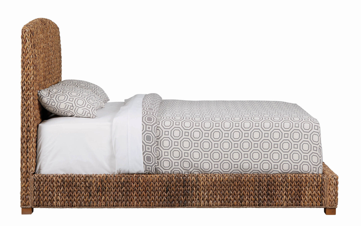 Laughton Banana Leaf Queen Panel Bed Amber