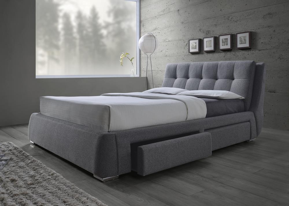 Fenbrook Transitional Grey Eastern King Bed - ATL FURNITURE