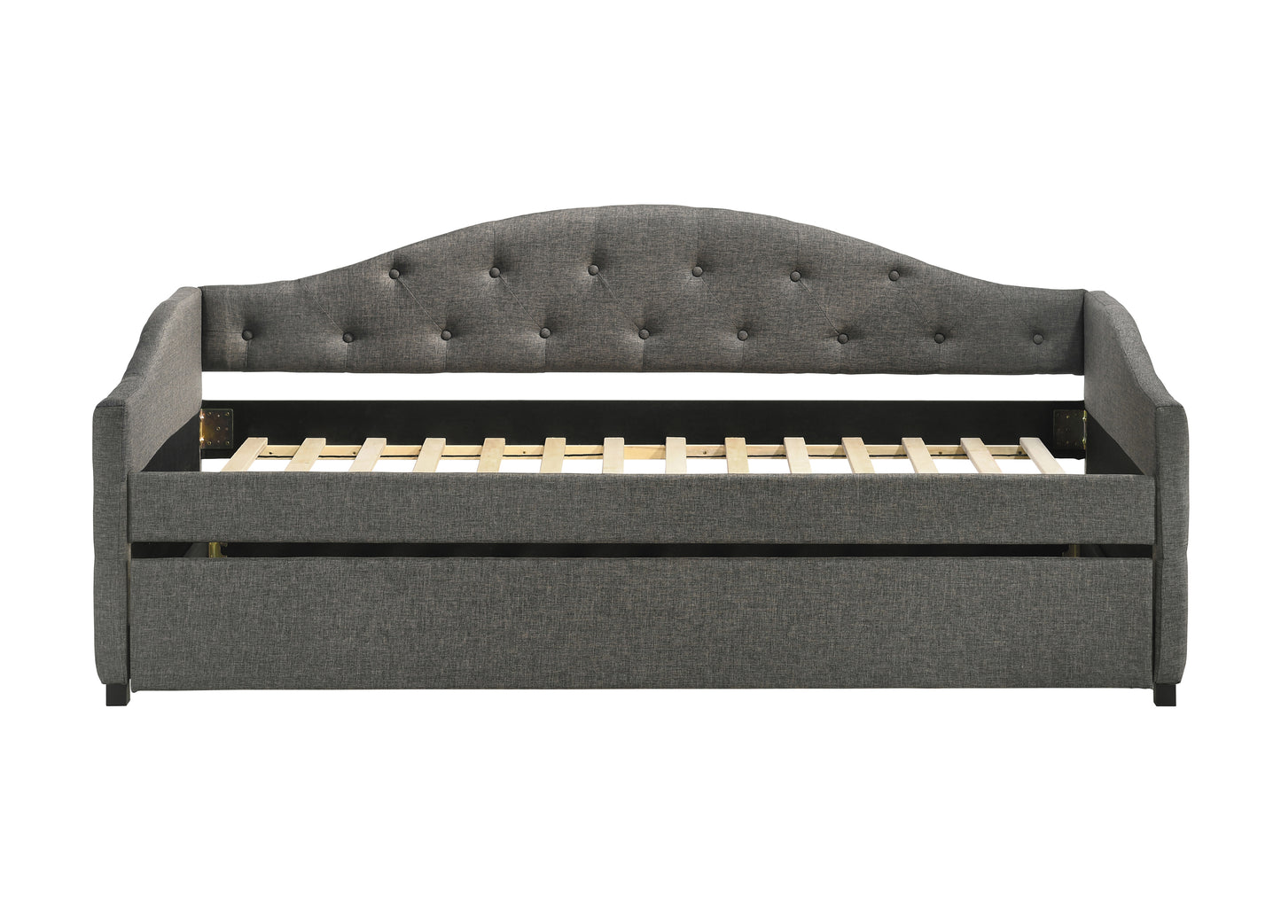 Sadie Upholstered Twin Daybed with Trundle Grey