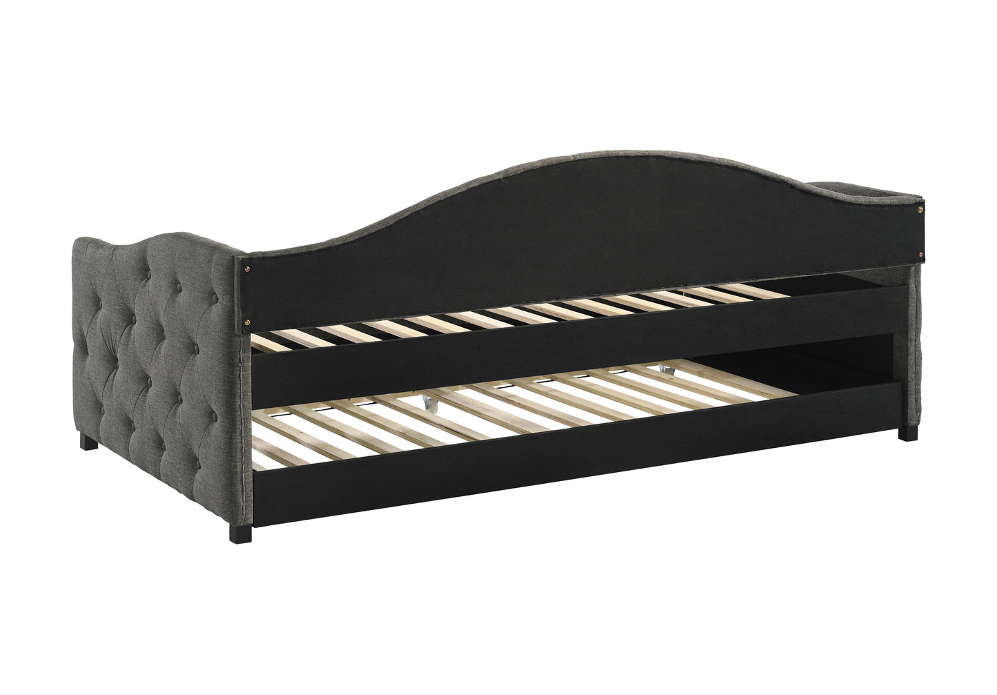 Sadie Upholstered Twin Daybed with Trundle Grey