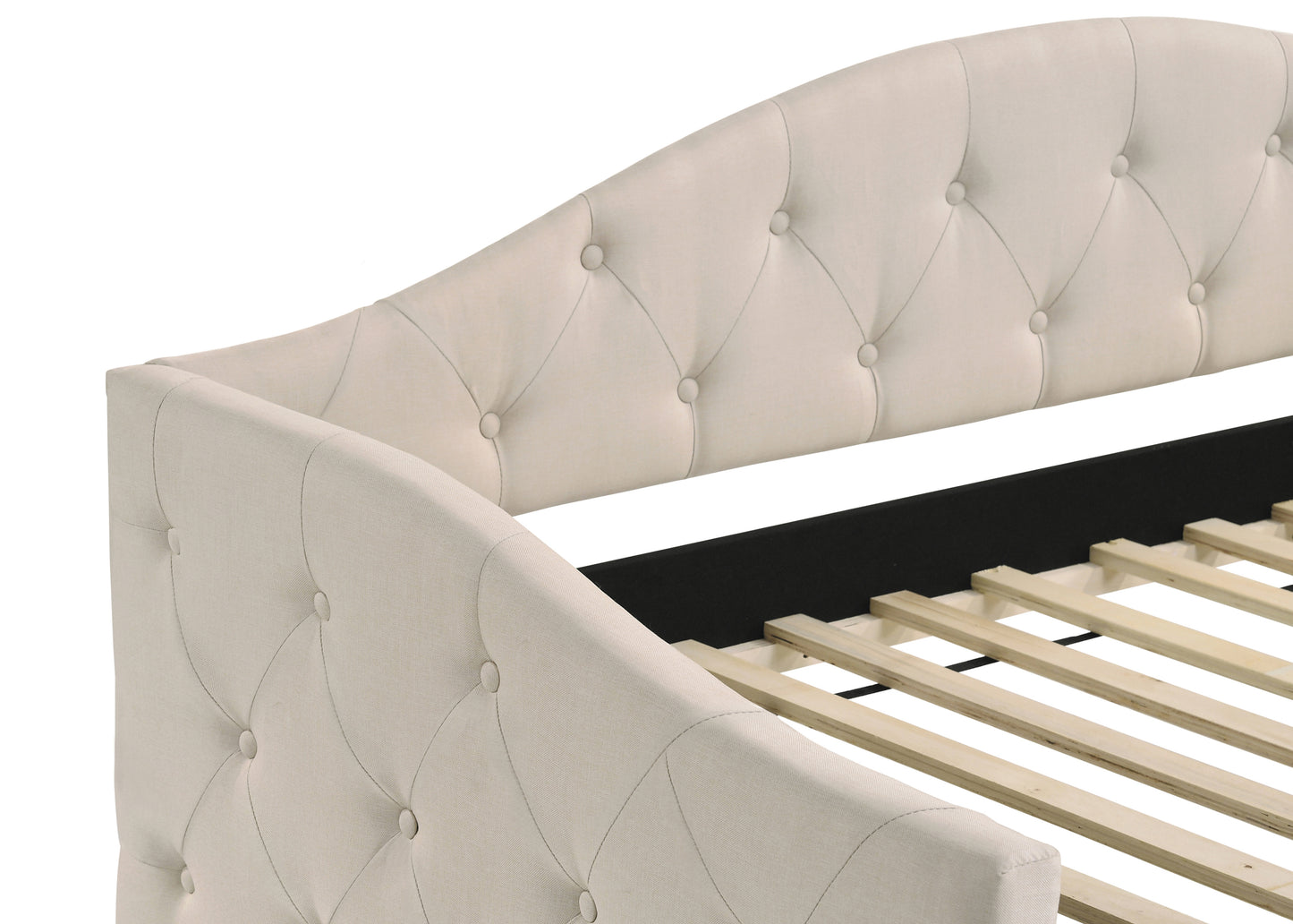 Sadie Upholstered Twin Daybed with Trundle Taupe
