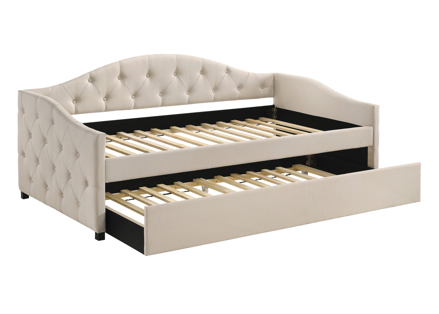 Sadie Upholstered Twin Daybed with Trundle Taupe