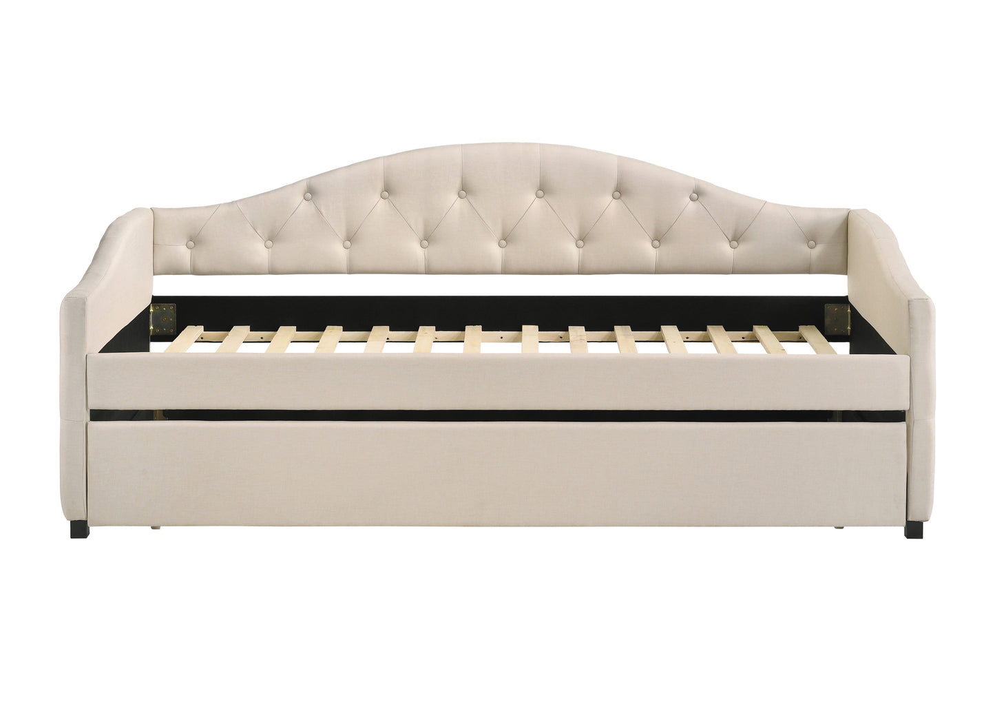 Sadie Upholstered Twin Daybed with Trundle Taupe