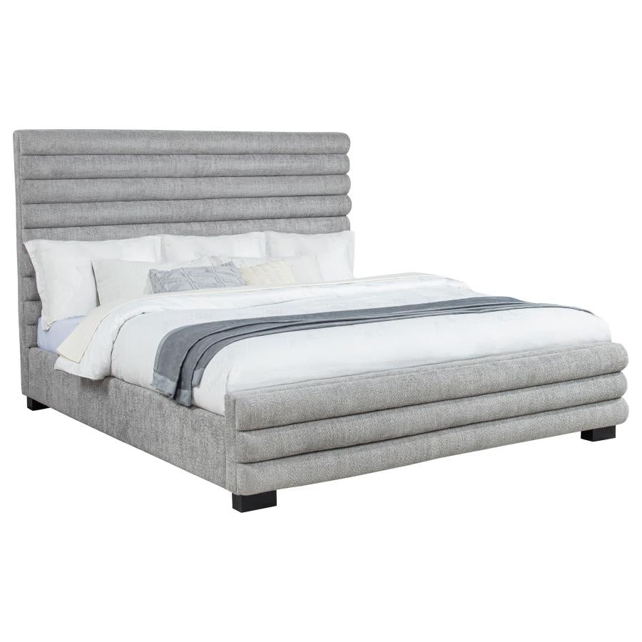 Patricia 58-Inch Boucle Upholstered Eastern King Bed Grey
